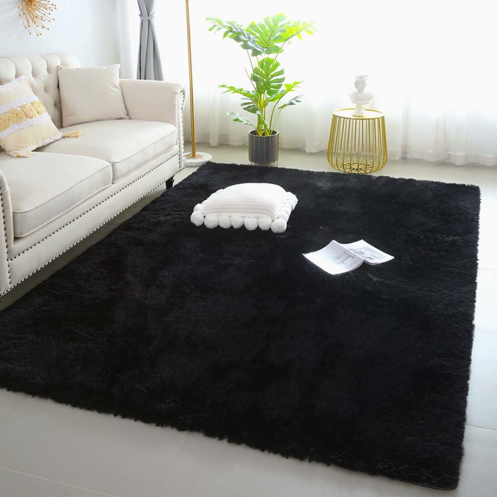 Pink Fluffy 4x6 Area Rugs for Bedroom Girls, Plush Washable Carpet | Area Rug for Kids Room, Nursery, Dorm Room, Non Slip Shaggy Floor Carpet