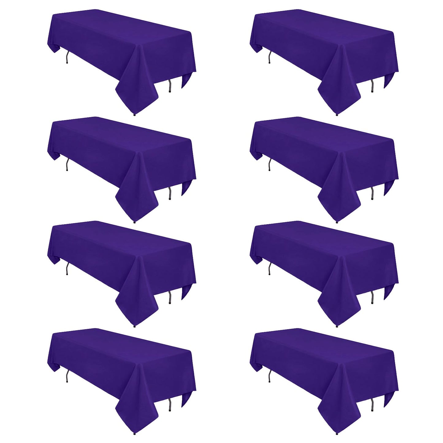 8 Packs 90 Inch White Round Tablecloth | Polyester Fabric, Wrinkle Resistant, For 3Ft-5Ft Round Table, Reusable, Washable Table Cloth, For Buffet Wedding Banquet