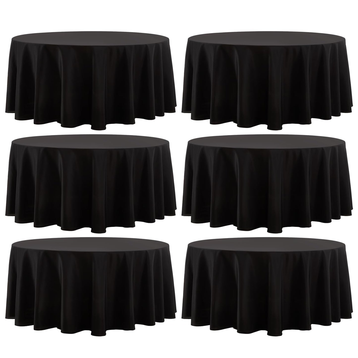 8 Pack Ivory Round Tablecloths 120 Inch for Dining Tables | Washable Decorative Linen Polyester Table Cover for Banquets Buffets Parties and Weddings