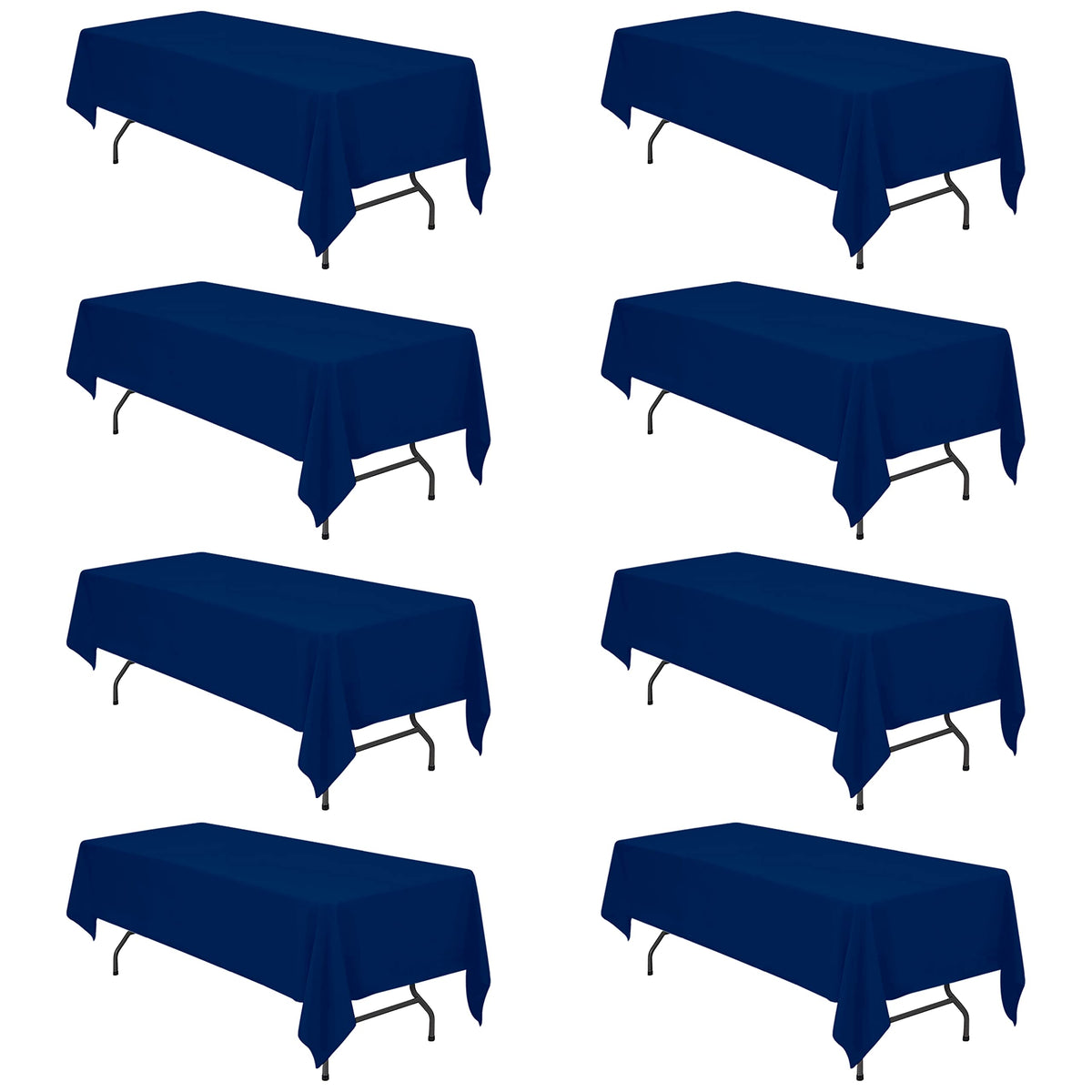 BRILLMAX 6 Pack Ivory Tablecloths 90x132 Inch for 6ft Rectangle Tables | 150 GSM Polyester Fabric, Floor Length Drop, Water, Stain & Wrinkle Resistant Cloth Cover for Wedding Reception Banquet Party