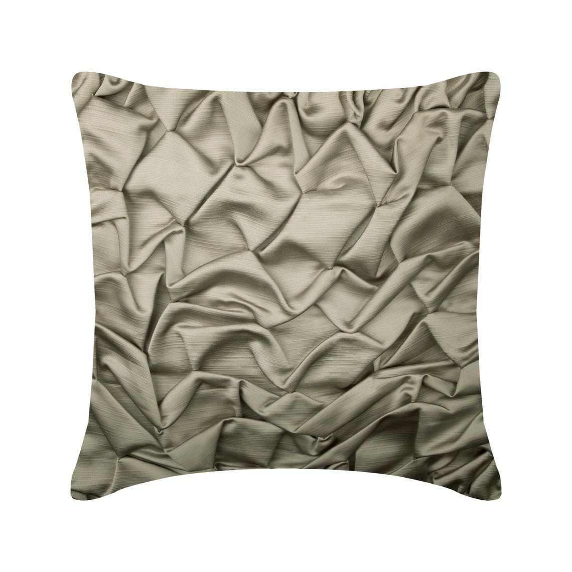 HomeCentric Silver Faux Leather Pearl Leaves Pillow, 24x24 inch, Silk, Contemporary Floral - Silver Beauty