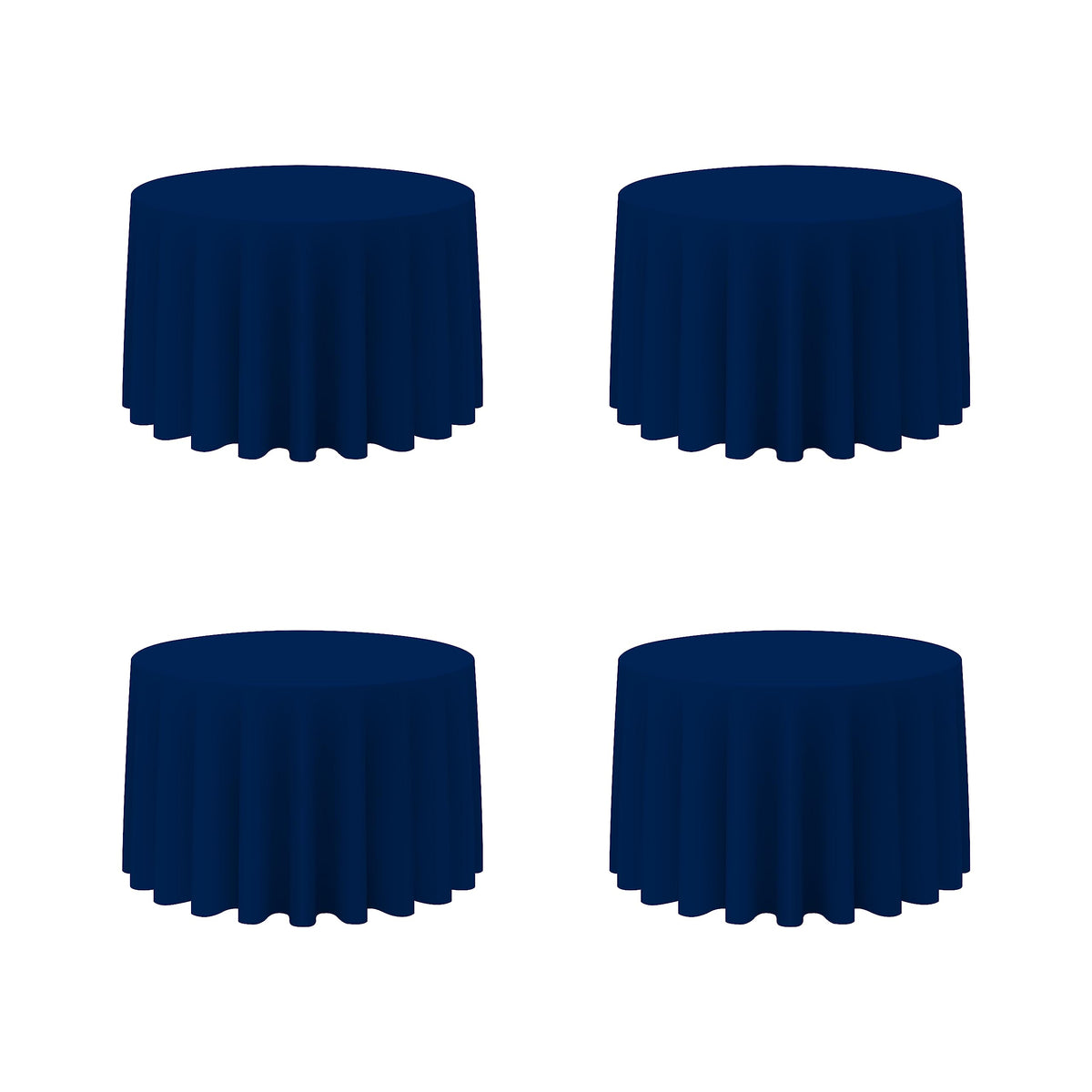 BRILLMAX 4 Pack Ivory Round Tablecloths 108 Inch for 48" Tables | 150 GSM Polyester Fabric, Floor Length Drop, Water, Stain & Wrinkle Resistant Cloth Cover for Wedding Reception Banquet Party