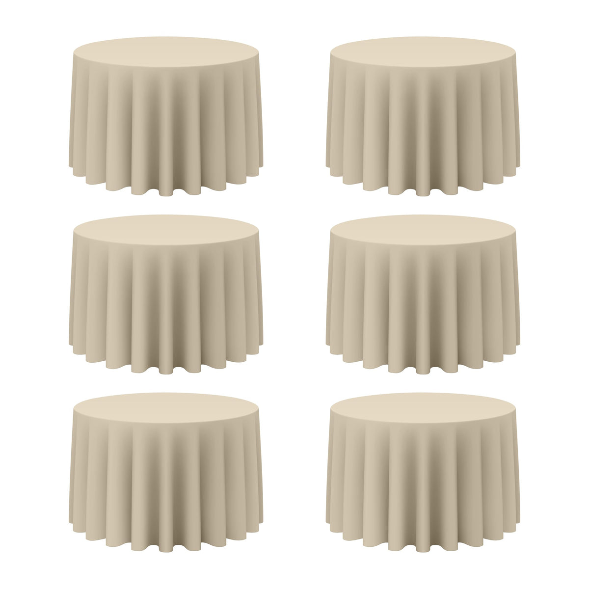 BRILLMAX 4 Pack Ivory Round Tablecloths 108 Inch for 48" Tables | 150 GSM Polyester Fabric, Floor Length Drop, Water, Stain & Wrinkle Resistant Cloth Cover for Wedding Reception Banquet Party