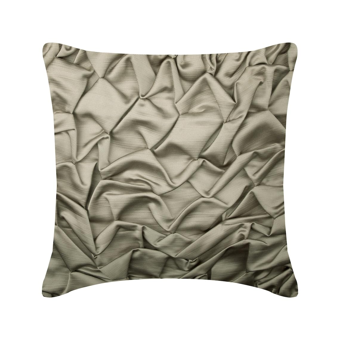 HomeCentric Silver Faux Leather Pearl Leaves Pillow, 24x24 inch, Silk, Contemporary Floral - Silver Beauty
