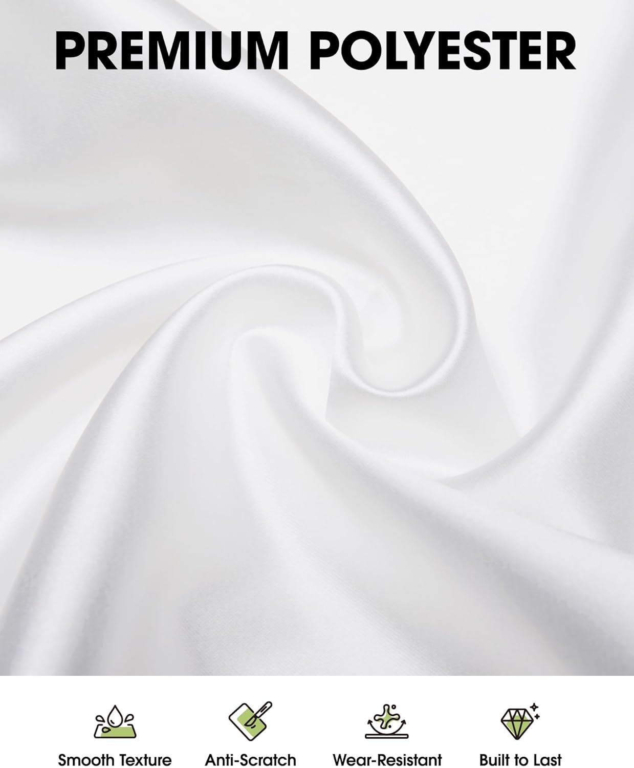 Pureegg Polyester Tablecloth 60" x 102" Reusable Washable 2 Pack White | Durable, Rectangle, for Outdoor Party, Picnic, Wedding, Banquet, Birthday
