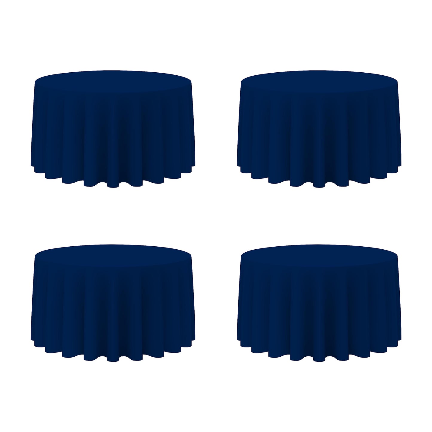 BRILLMAX 4 Pack Ivory Round Tablecloths 108 Inch for 48" Tables | 150 GSM Polyester Fabric, Floor Length Drop, Water, Stain & Wrinkle Resistant Cloth Cover for Wedding Reception Banquet Party