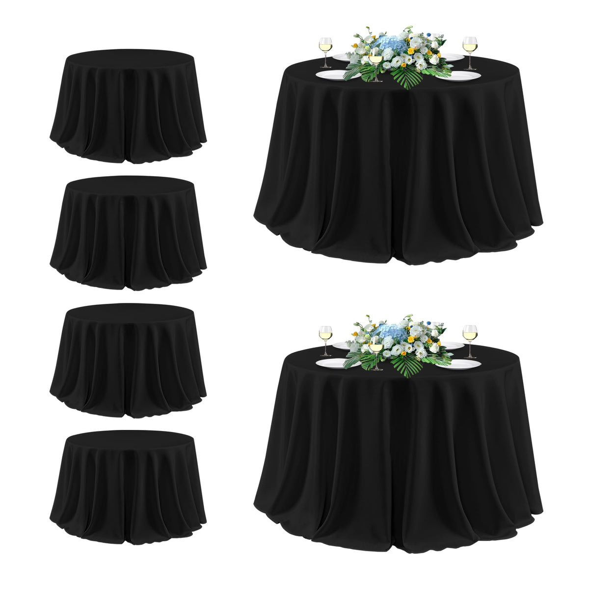 sancua 2 Pack White Table Cloth 60x102 Inch for 6 Feet Rectangle Tables | Stain and Wrinkle Resistant Washable Polyester Tablecloth Cover for Dining Tables, Wedding Buffet Parties and Camping