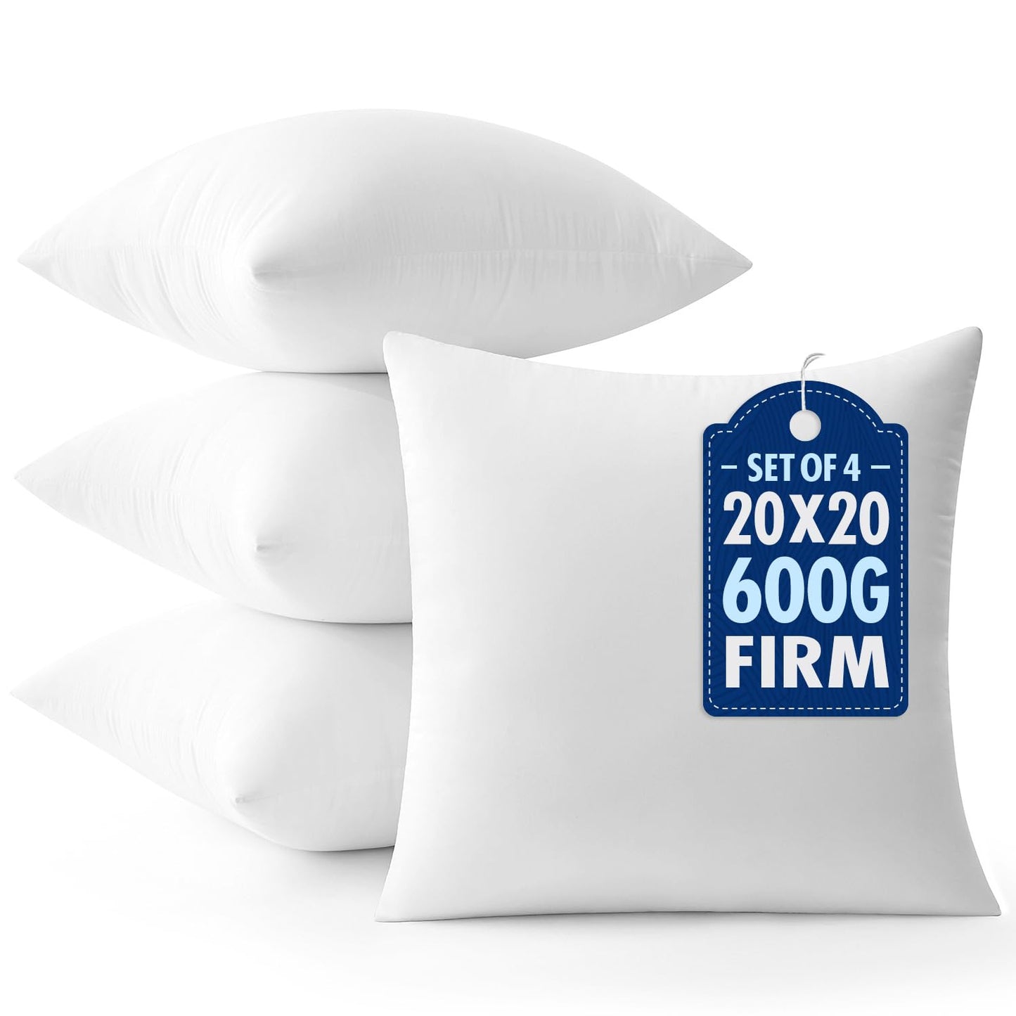 MIULEE 18x18 Throw Pillows Inserts 2 Pack, Decorative Pillows for Couch Bed | 100% Virgin Filling, Full and Fluffy, Lumbar, Back and Neck Support