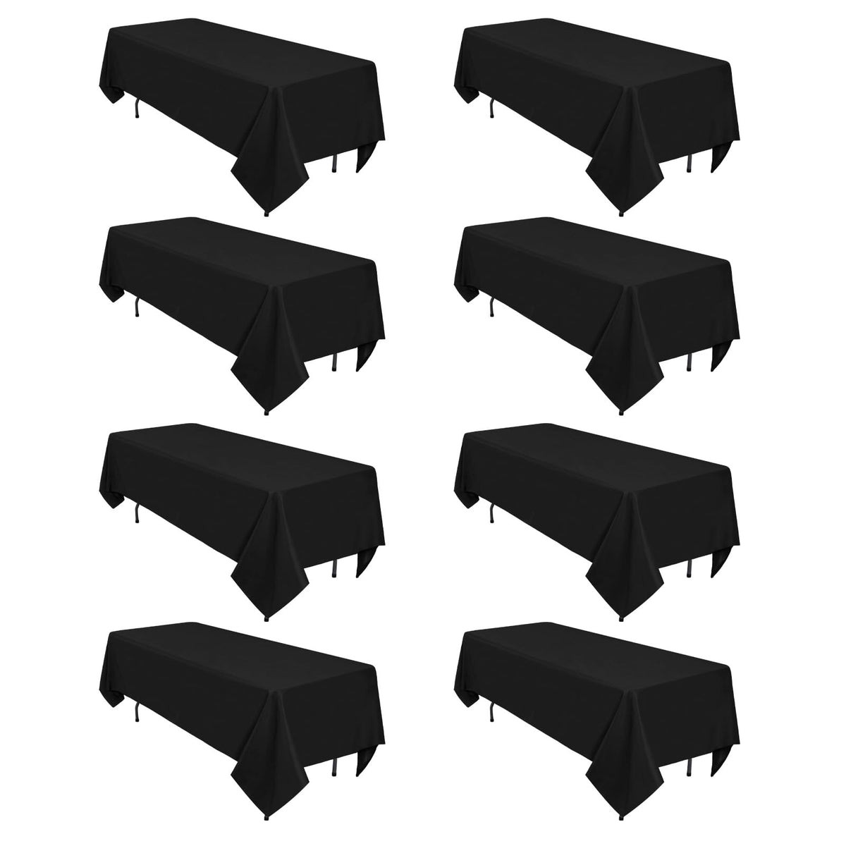 8 Packs 90 Inch White Round Tablecloth | Polyester Fabric, Wrinkle Resistant, For 3Ft-5Ft Round Table, Reusable, Washable Table Cloth, For Buffet Wedding Banquet
