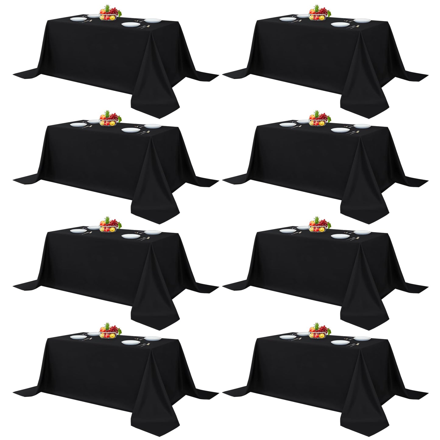 Fitable 6 Pack White Table Cloths 70x120 Inch for 6-8 Ft Rectangle Tables | Stain & Wrinkle Resistant, Washable Polyester Covers for Wedding Party Dining Banquet Event Catering Reception