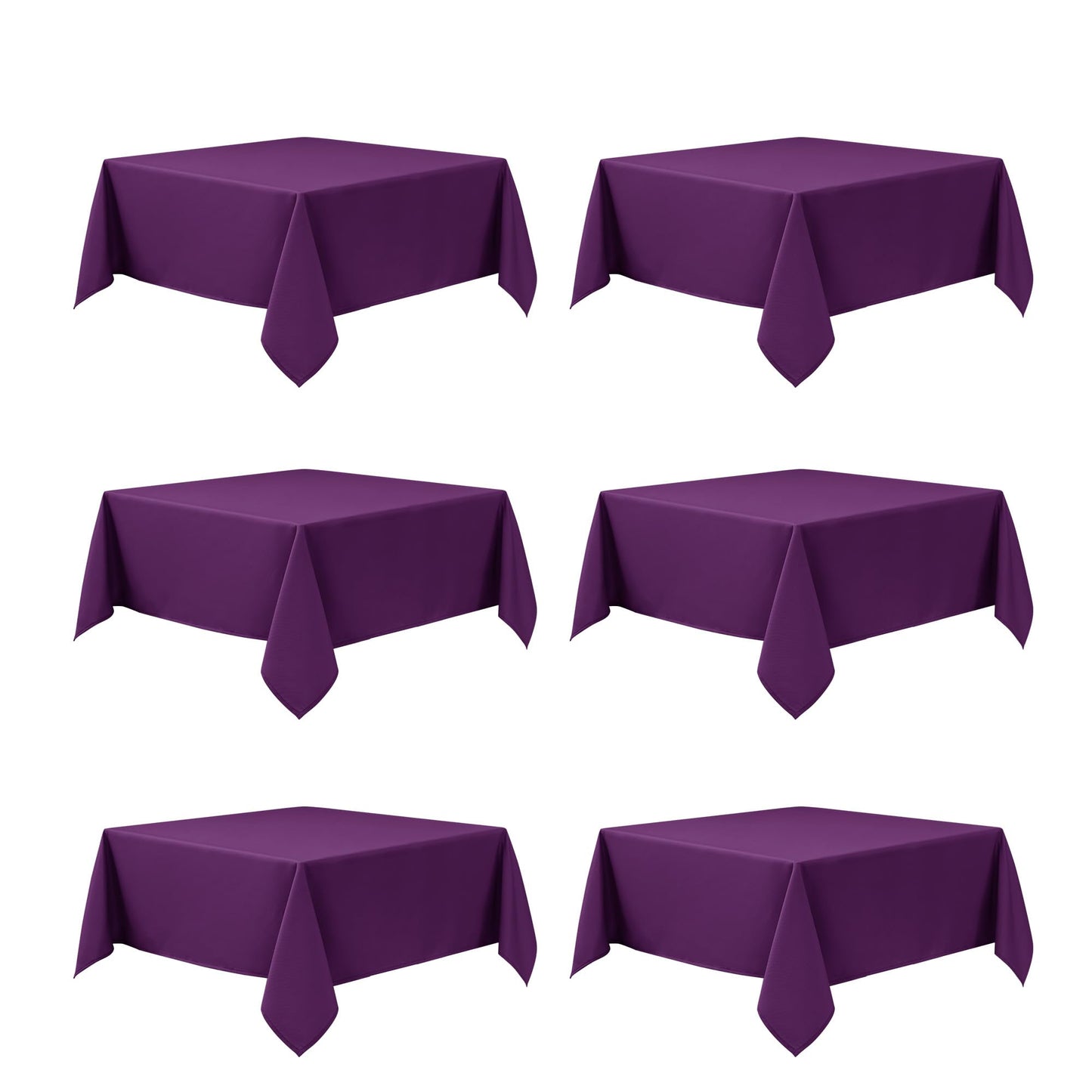 10-Pack White Tablecloths for Rectangle Tables, 60 x 102 Inches | Stain-Resistant Polyester Fabric for 6 Foot Tables - Washable Table Covers for Weddings, Banquets, Birthday, Parties, Events