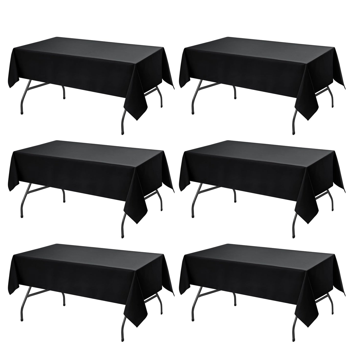 10-Pack White Tablecloths for Rectangle Tables, 60 x 102 Inches | Stain-Resistant Polyester Fabric for 6 Foot Tables - Washable Table Covers for Weddings, Banquets, Birthday, Parties, Events