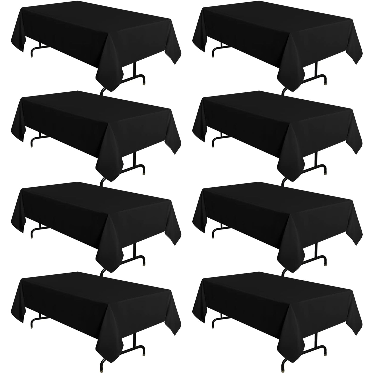sancua 2 Pack White Table Cloth 60x102 Inch for 6 Feet Rectangle Tables | Stain and Wrinkle Resistant Washable Polyester Tablecloth Cover for Dining Tables, Wedding Buffet Parties and Camping