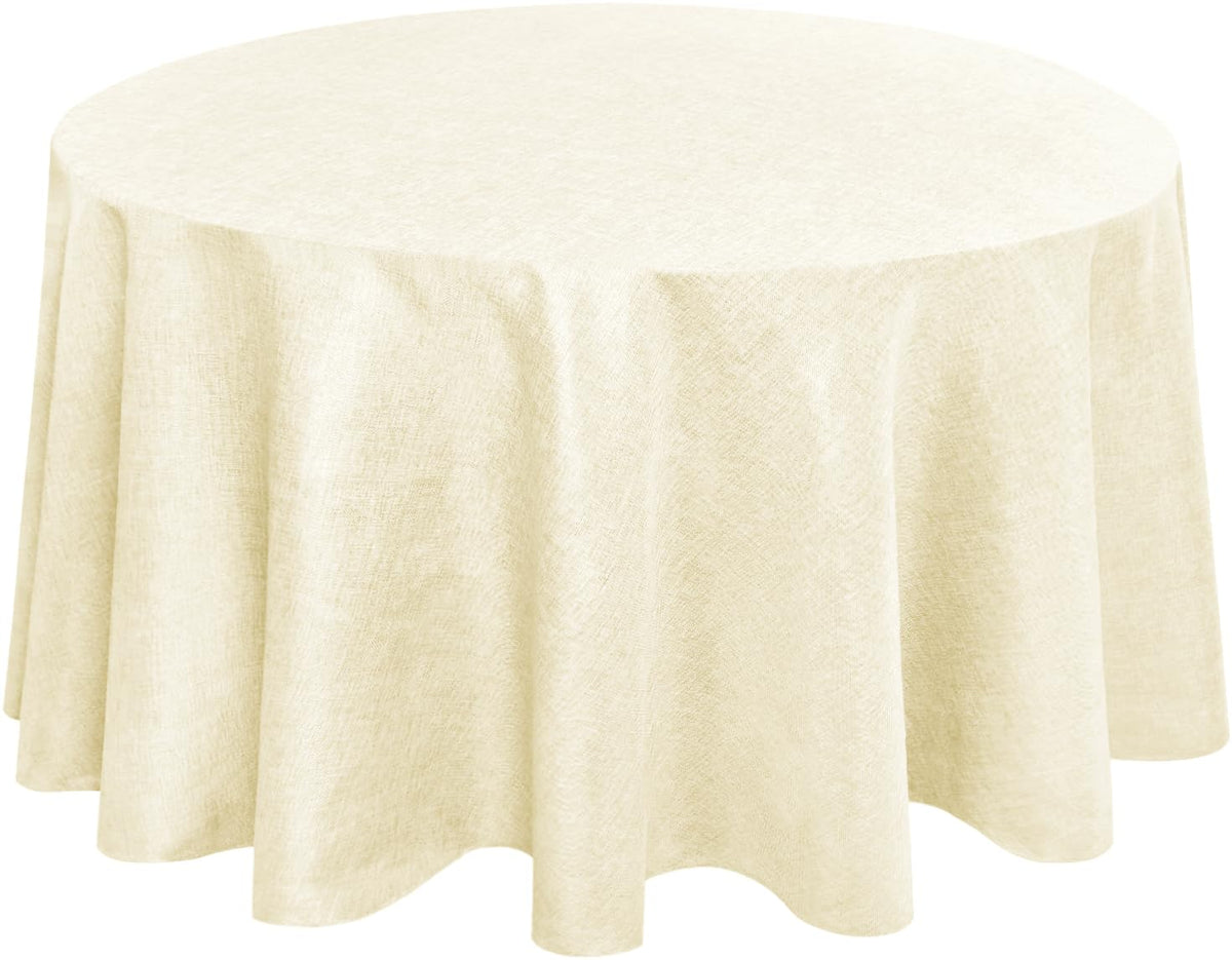 Beige Faux Linen Rectangle Tablecloth 60 x 102 Inch for Dining Room | Linen Texture Table Cover, Wrinkle and Stain Resistant, Durable and Washable Table Cloth for Kitchen Party Home Decor
