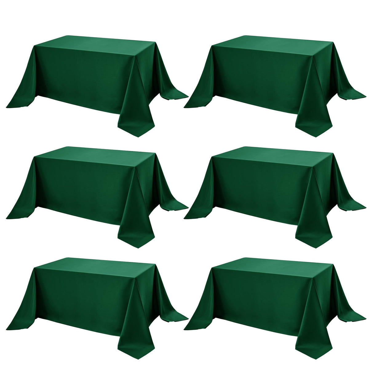 10-Pack White Tablecloths for Rectangle Tables, 60 x 102 Inches | Stain-Resistant Polyester Fabric for 6 Foot Tables - Washable Table Covers for Weddings, Banquets, Birthday, Parties, Events