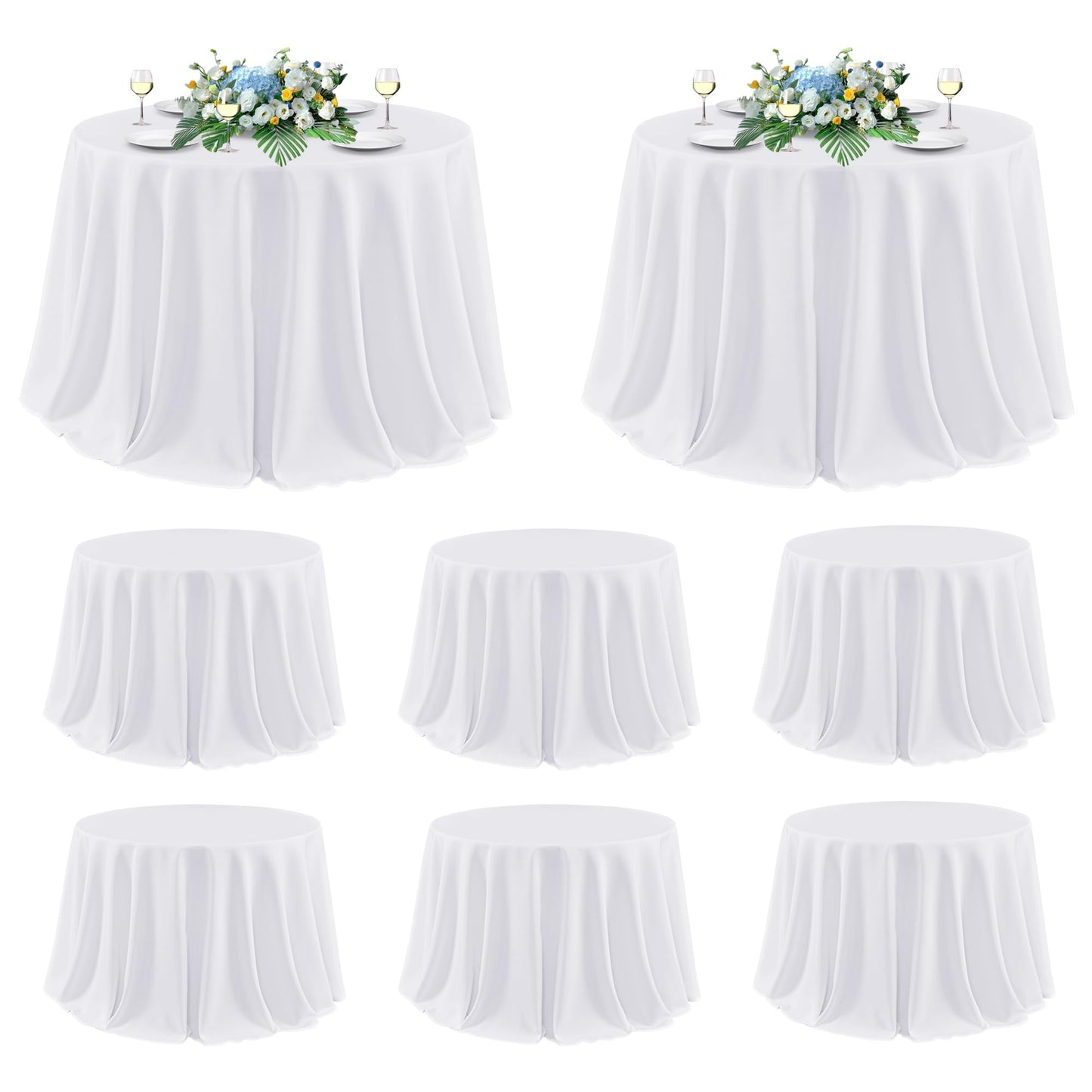 sancua 2 Pack White Table Cloth 60x102 Inch for 6 Feet Rectangle Tables | Stain and Wrinkle Resistant Washable Polyester Tablecloth Cover for Dining Tables, Wedding Buffet Parties and Camping