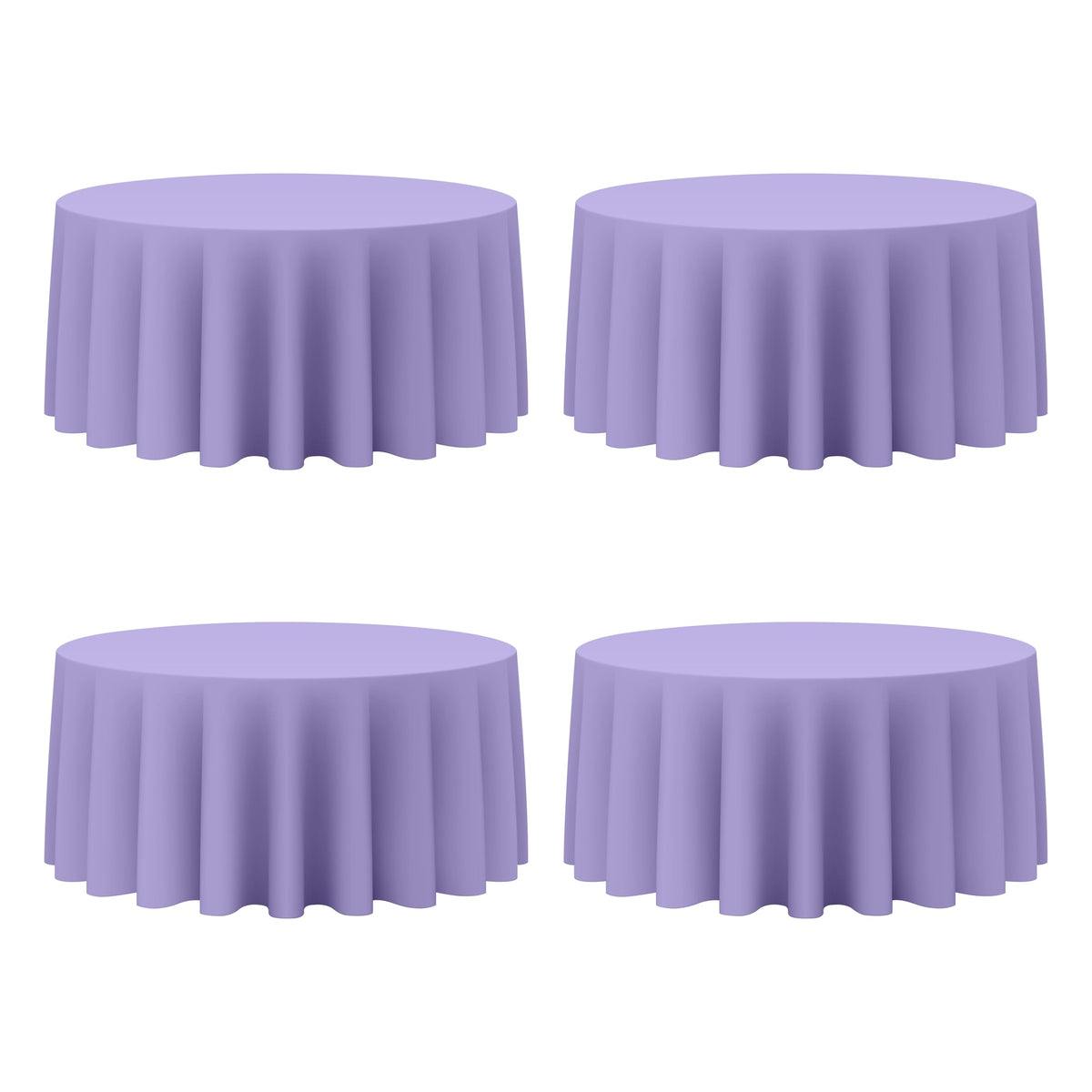 BRILLMAX 4 Pack Ivory Round Tablecloths 108 Inch for 48" Tables | 150 GSM Polyester Fabric, Floor Length Drop, Water, Stain & Wrinkle Resistant Cloth Cover for Wedding Reception Banquet Party