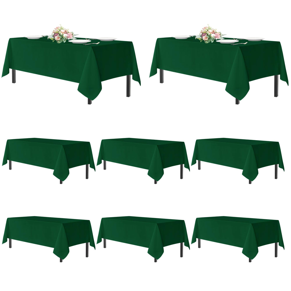 sancua 2 Pack White Table Cloth 60x102 Inch for 6 Feet Rectangle Tables | Stain and Wrinkle Resistant Washable Polyester Tablecloth Cover for Dining Tables, Wedding Buffet Parties and Camping