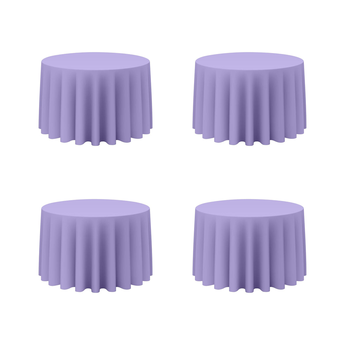 BRILLMAX 4 Pack Ivory Round Tablecloths 108 Inch for 48" Tables | 150 GSM Polyester Fabric, Floor Length Drop, Water, Stain & Wrinkle Resistant Cloth Cover for Wedding Reception Banquet Party