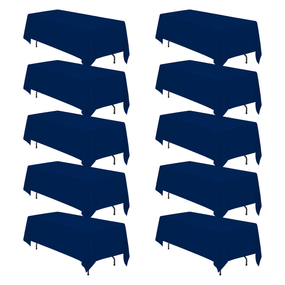 BRILLMAX 6 Pack Ivory Tablecloths 90x132 Inch for 6ft Rectangle Tables | 150 GSM Polyester Fabric, Floor Length Drop, Water, Stain & Wrinkle Resistant Cloth Cover for Wedding Reception Banquet Party