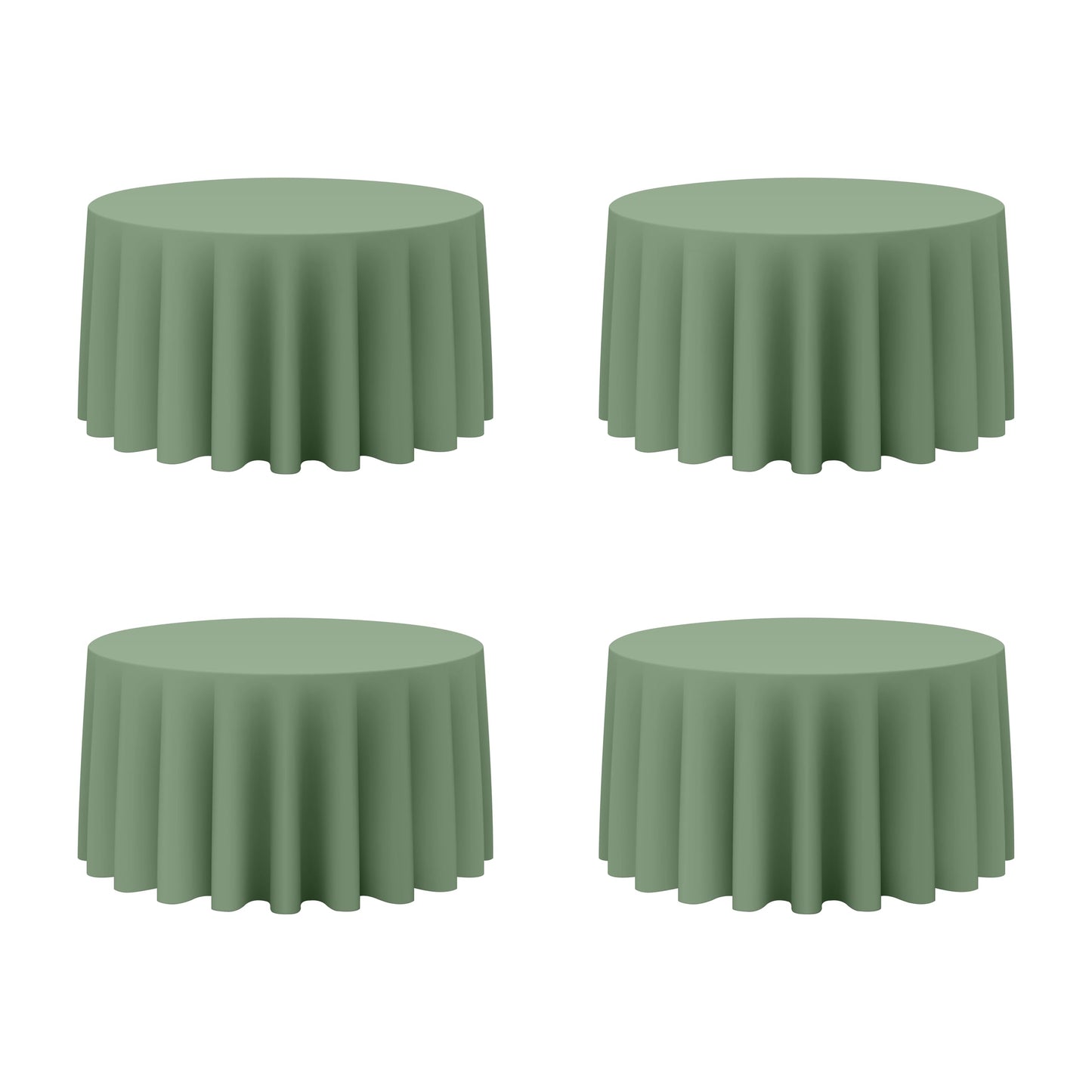 BRILLMAX 4 Pack Ivory Round Tablecloths 108 Inch for 48" Tables | 150 GSM Polyester Fabric, Floor Length Drop, Water, Stain & Wrinkle Resistant Cloth Cover for Wedding Reception Banquet Party