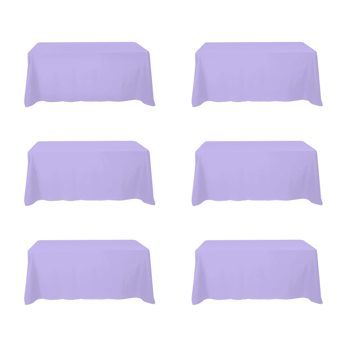 BRILLMAX 6 Pack Ivory Tablecloths 90x132 Inch for 6ft Rectangle Tables | 150 GSM Polyester Fabric, Floor Length Drop, Water, Stain & Wrinkle Resistant Cloth Cover for Wedding Reception Banquet Party