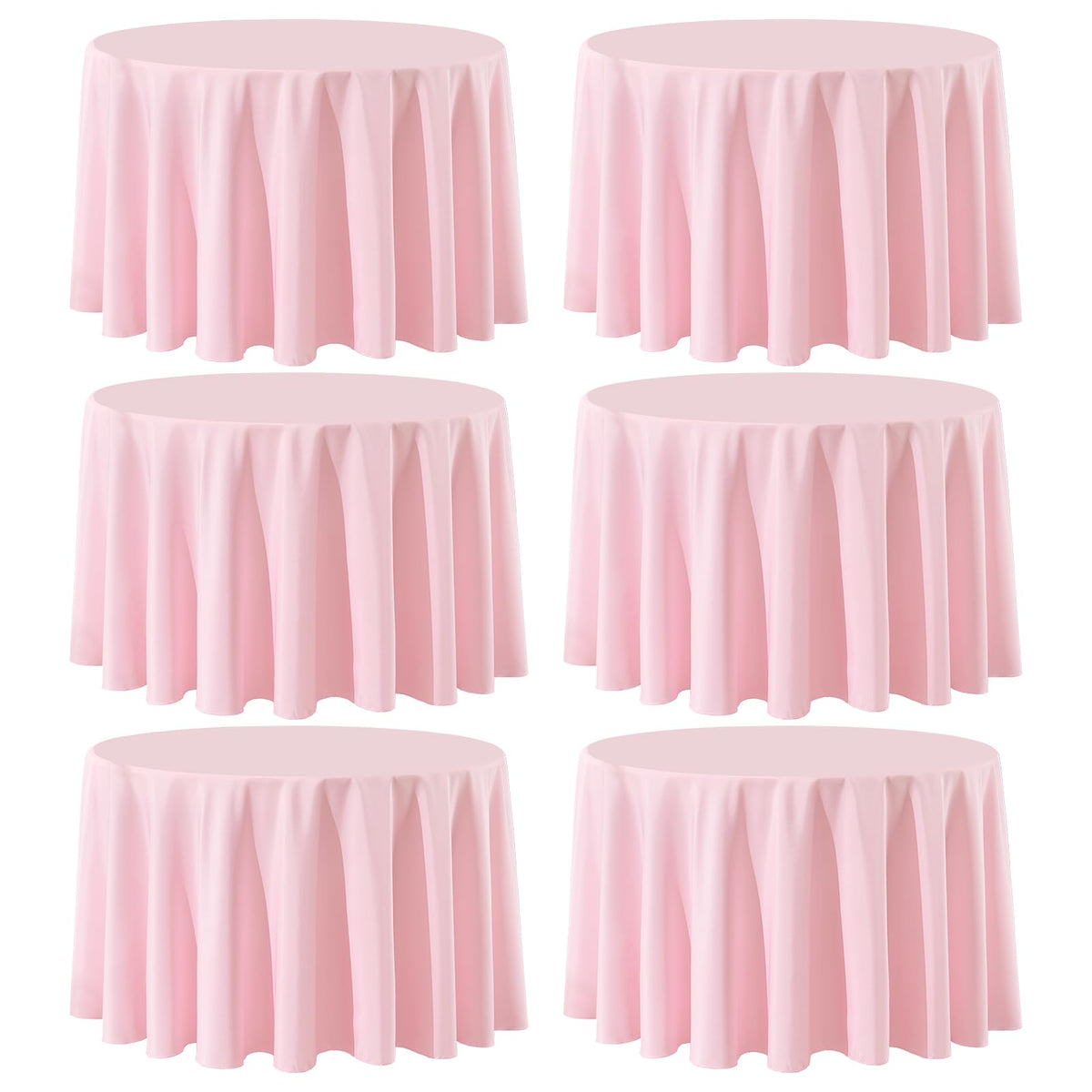 8 Pack Ivory Round Tablecloths 120 Inch for Dining Tables | Washable Decorative Linen Polyester Table Cover for Banquets Buffets Parties and Weddings