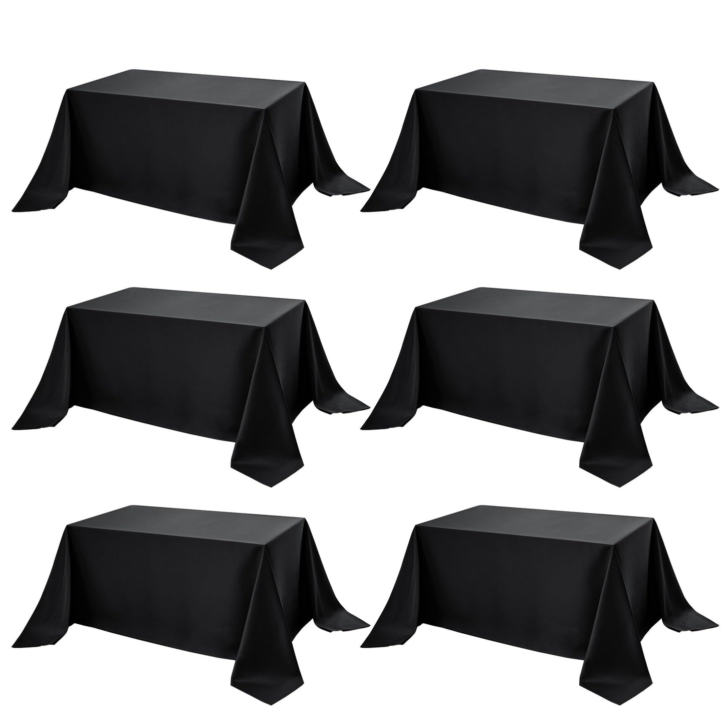 10-Pack White Tablecloths for Rectangle Tables, 60 x 102 Inches | Stain-Resistant Polyester Fabric for 6 Foot Tables - Washable Table Covers for Weddings, Banquets, Birthday, Parties, Events