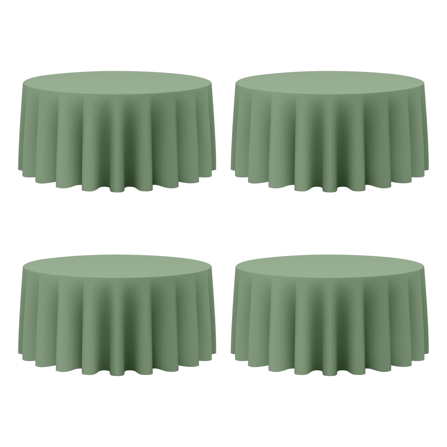 BRILLMAX 4 Pack Ivory Round Tablecloths 108 Inch for 48" Tables | 150 GSM Polyester Fabric, Floor Length Drop, Water, Stain & Wrinkle Resistant Cloth Cover for Wedding Reception Banquet Party