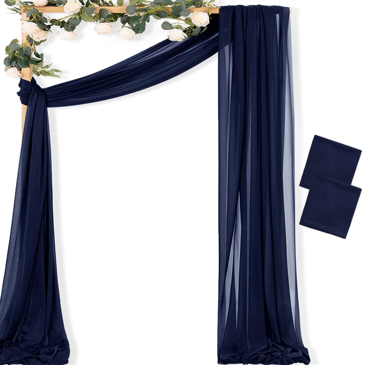 Sheer Gauze Wedding Arch Draping Fabric 29" x 20 FT 4 Panel Sage Green | Shimmery Gauze Drapes, Airy Backdrop Curtains, 6.6 Yard Outdoor Drapery Panels, Photo Background, Wedding Church Events Decor