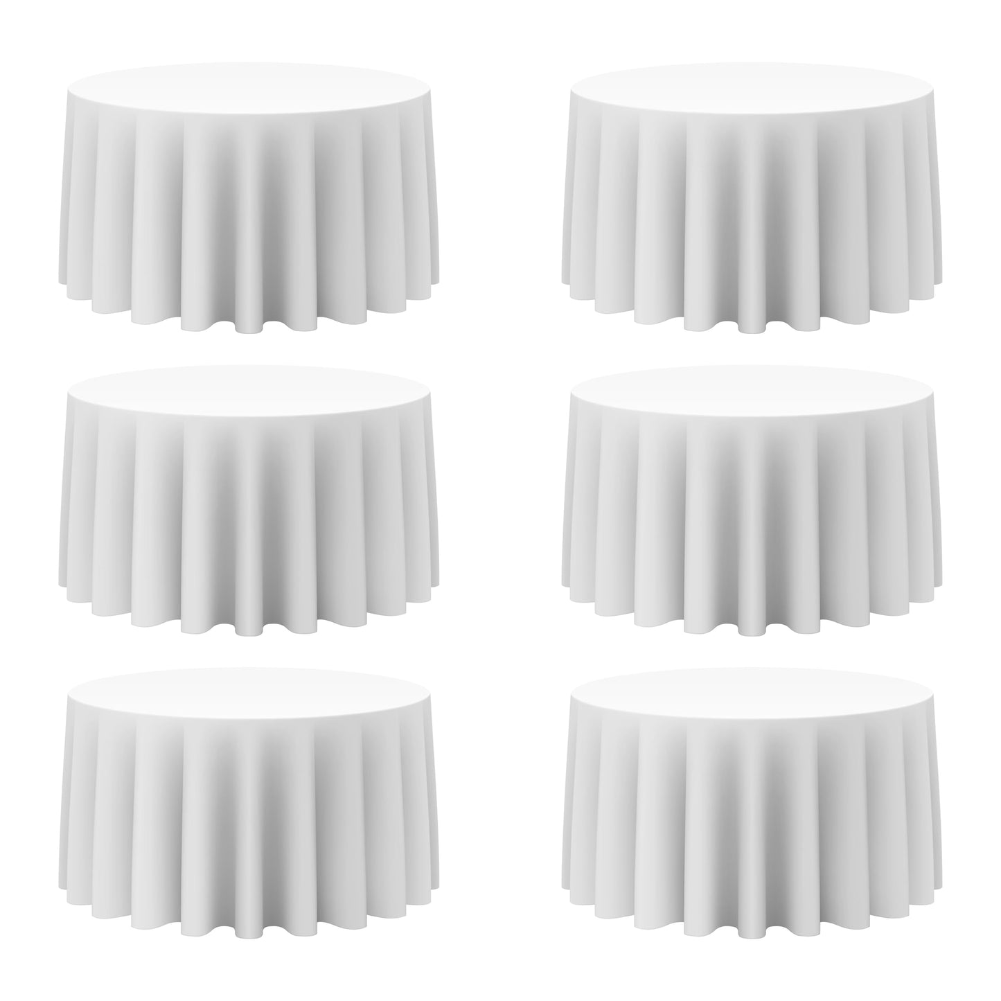 BRILLMAX 4 Pack Ivory Round Tablecloths 108 Inch for 48" Tables | 150 GSM Polyester Fabric, Floor Length Drop, Water, Stain & Wrinkle Resistant Cloth Cover for Wedding Reception Banquet Party