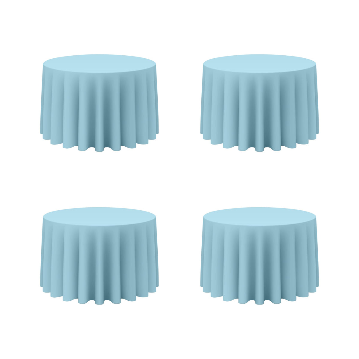 BRILLMAX 4 Pack Ivory Round Tablecloths 108 Inch for 48" Tables | 150 GSM Polyester Fabric, Floor Length Drop, Water, Stain & Wrinkle Resistant Cloth Cover for Wedding Reception Banquet Party