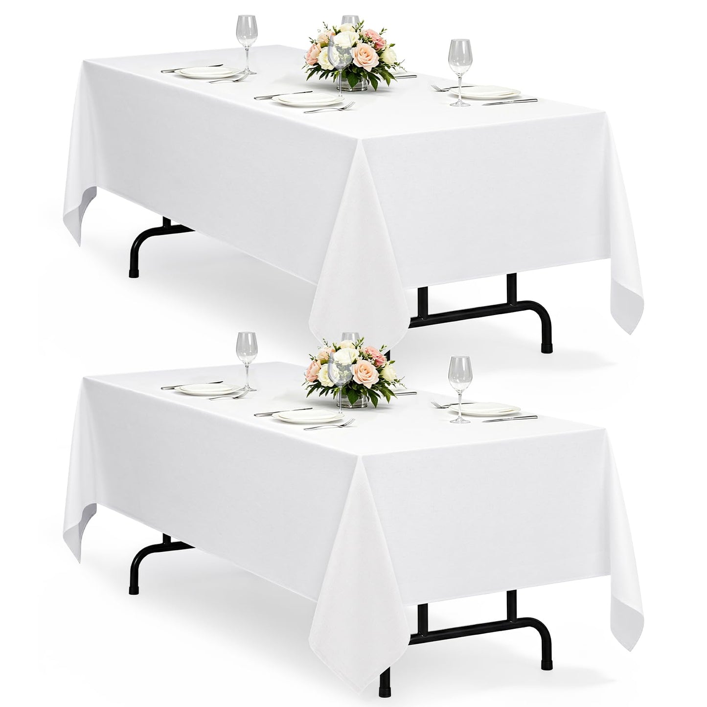 Decorelia Faux Linen Round Tablecloths 60 inch, Waterproof Decorative Washable Texture Rustic Circle Table Cloth Cover for Dining Kitchen Party Farmhouse Outdoor(Round (2-4 Seats),Sage Green)