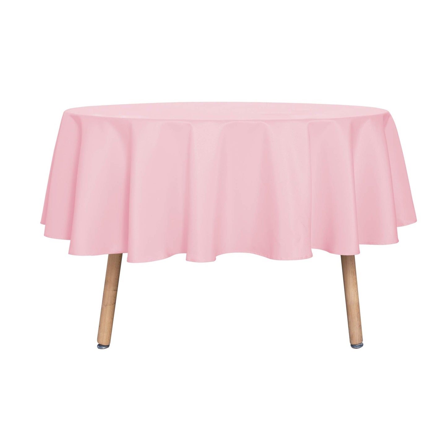 sancua White Round Tablecloth 60 Inch Diameter for 20-48 Inch Tables | Water Resistant Spill Proof, Washable Polyester Cloth Decorative Fabric Cover, For Dining, Buffet Parties and Camping