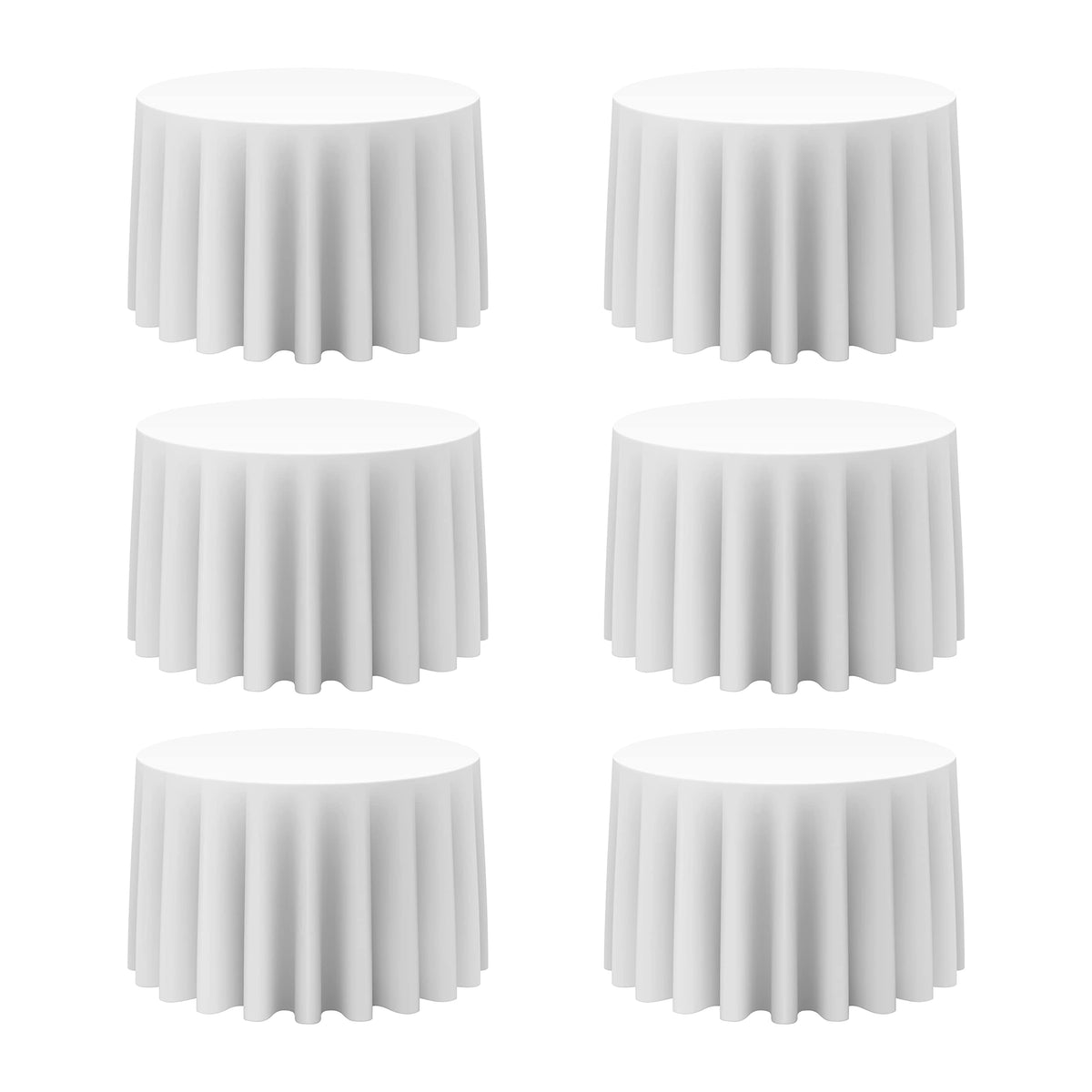 BRILLMAX 4 Pack Ivory Round Tablecloths 108 Inch for 48" Tables | 150 GSM Polyester Fabric, Floor Length Drop, Water, Stain & Wrinkle Resistant Cloth Cover for Wedding Reception Banquet Party