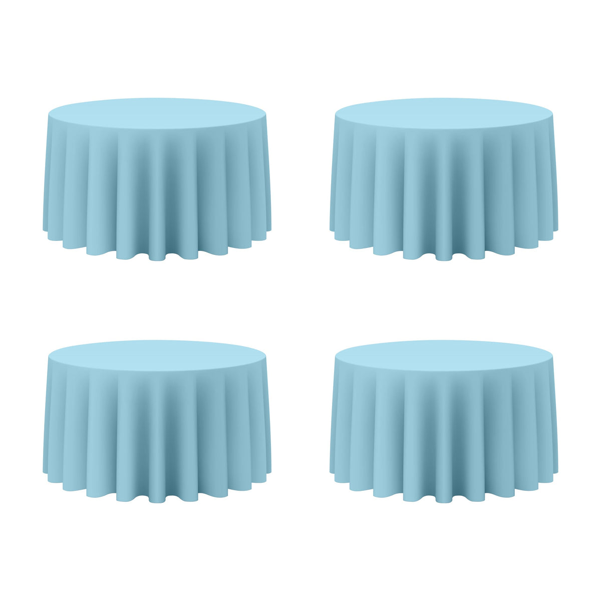 BRILLMAX 4 Pack Ivory Round Tablecloths 108 Inch for 48" Tables | 150 GSM Polyester Fabric, Floor Length Drop, Water, Stain & Wrinkle Resistant Cloth Cover for Wedding Reception Banquet Party