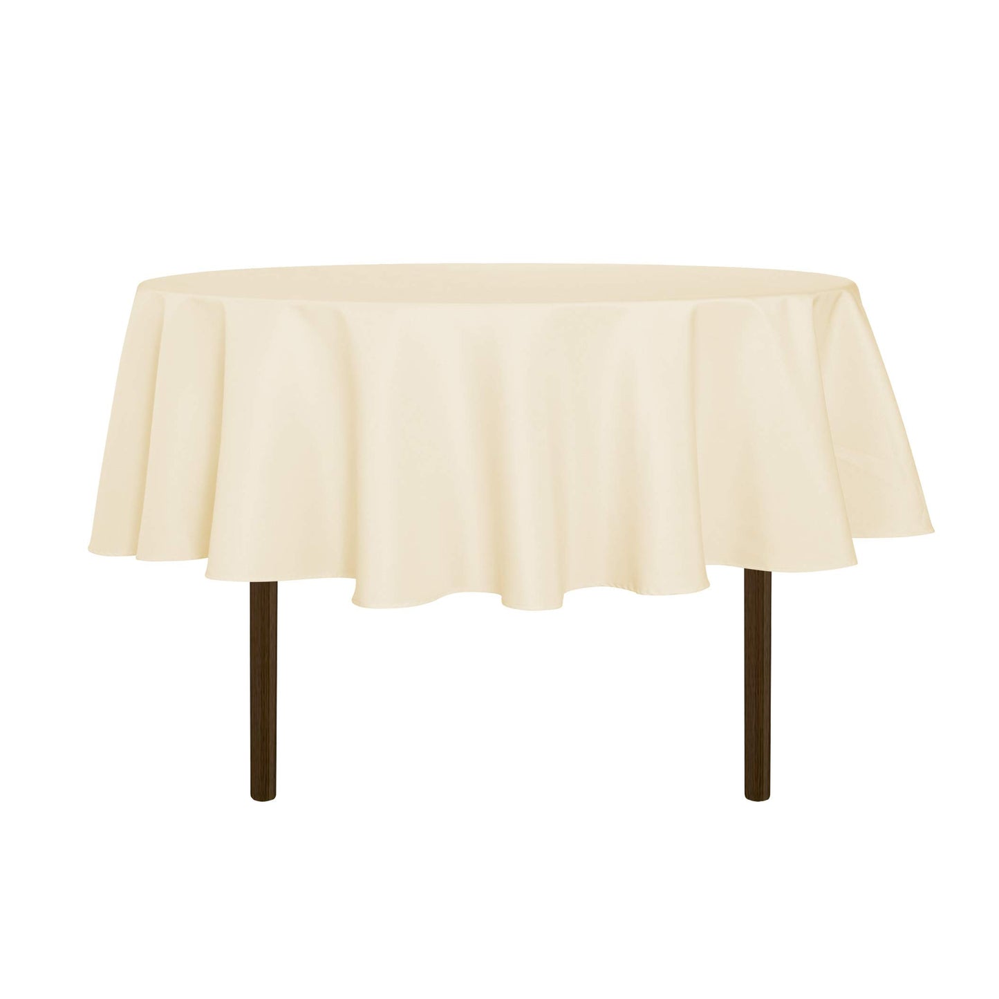 sancua White Round Tablecloth 60 Inch Diameter for 20-48 Inch Tables | Water Resistant Spill Proof, Washable Polyester Cloth Decorative Fabric Cover, For Dining, Buffet Parties and Camping