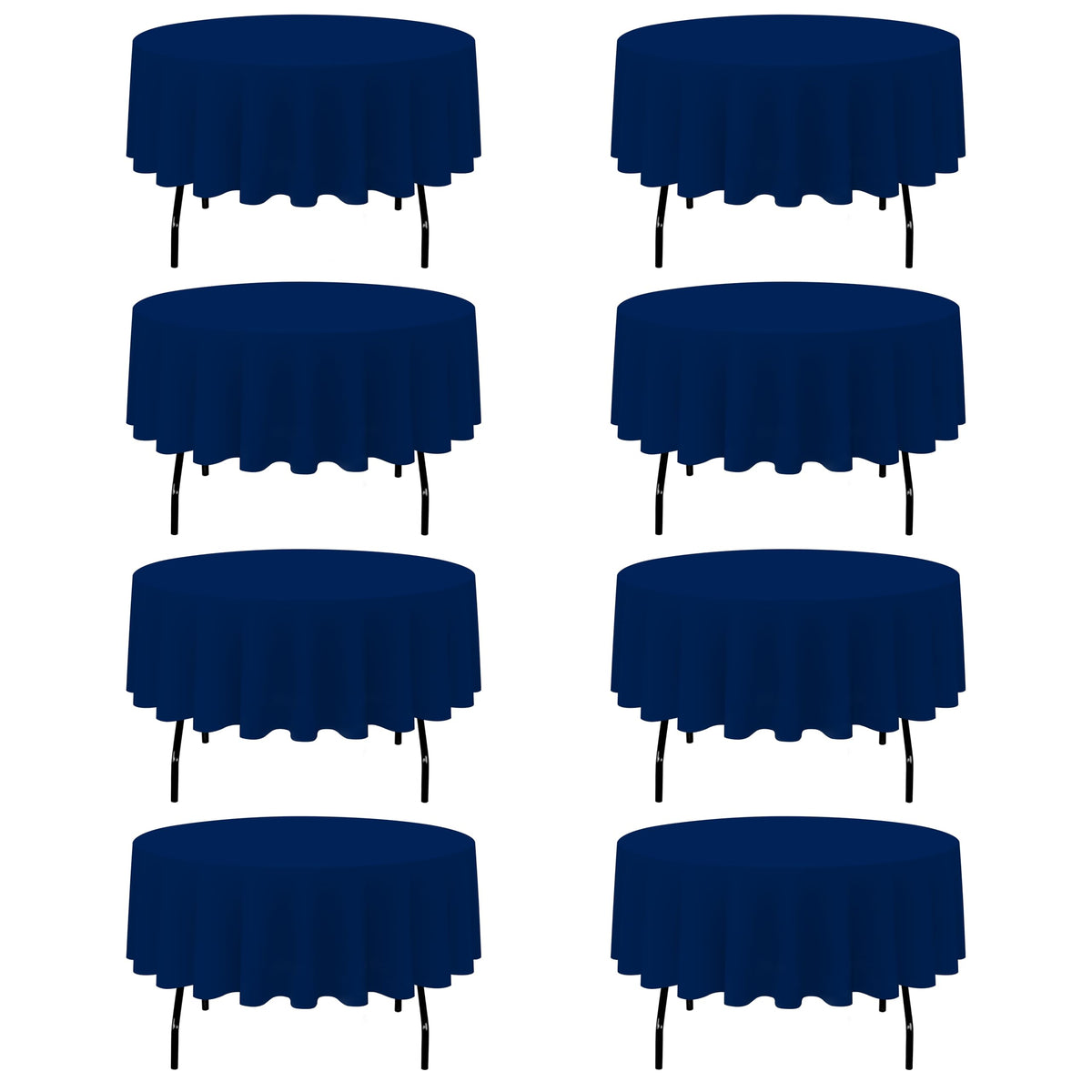 BRILLMAX 4 Pack Ivory Round Tablecloths 108 Inch for 48" Tables | 150 GSM Polyester Fabric, Floor Length Drop, Water, Stain & Wrinkle Resistant Cloth Cover for Wedding Reception Banquet Party