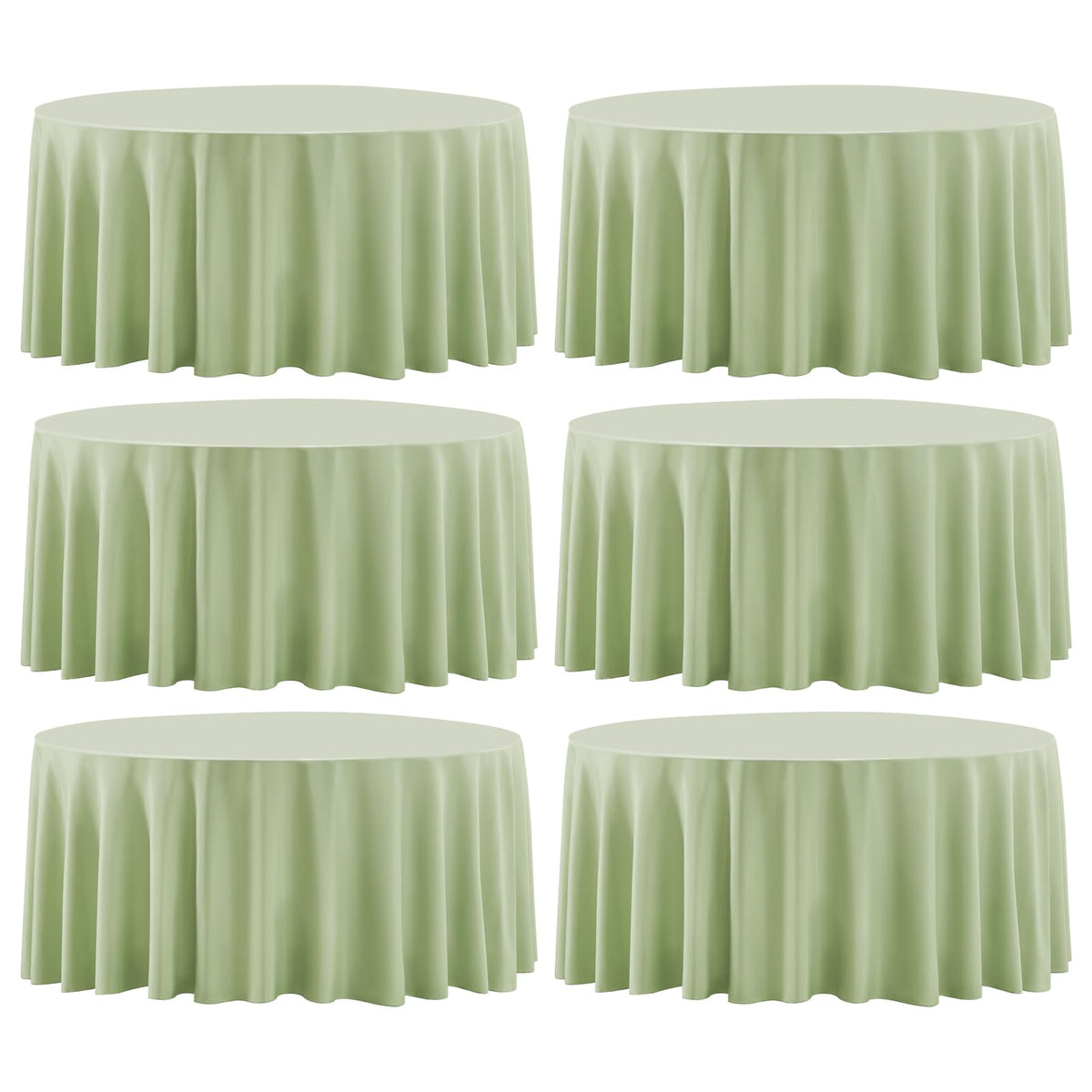 8 Pack Ivory Round Tablecloths 120 Inch for Dining Tables | Washable Decorative Linen Polyester Table Cover for Banquets Buffets Parties and Weddings