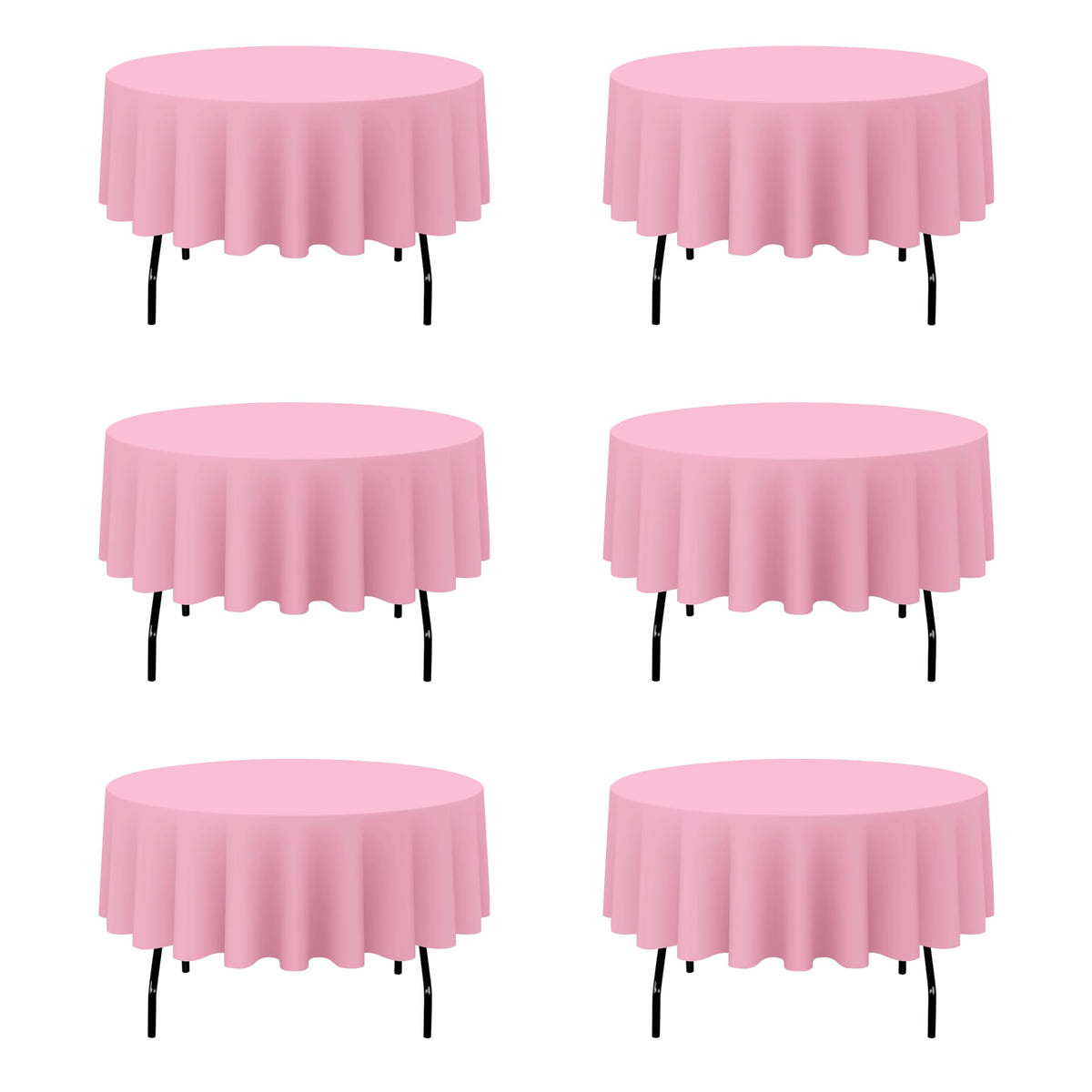 BRILLMAX 4 Pack Ivory Round Tablecloths 108 Inch for 48" Tables | 150 GSM Polyester Fabric, Floor Length Drop, Water, Stain & Wrinkle Resistant Cloth Cover for Wedding Reception Banquet Party