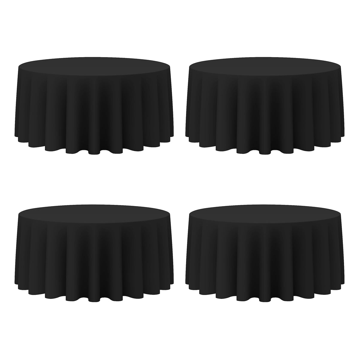 BRILLMAX 4 Pack Ivory Round Tablecloths 108 Inch for 48" Tables | 150 GSM Polyester Fabric, Floor Length Drop, Water, Stain & Wrinkle Resistant Cloth Cover for Wedding Reception Banquet Party
