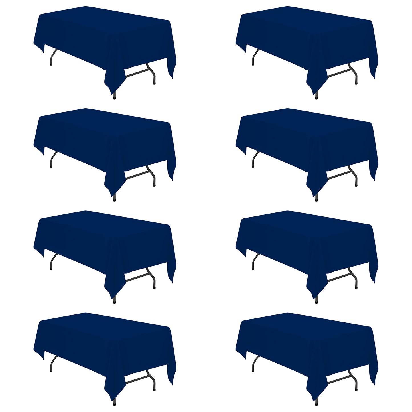 BRILLMAX 6 Pack Ivory Tablecloths 90x132 Inch for 6ft Rectangle Tables | 150 GSM Polyester Fabric, Floor Length Drop, Water, Stain & Wrinkle Resistant Cloth Cover for Wedding Reception Banquet Party