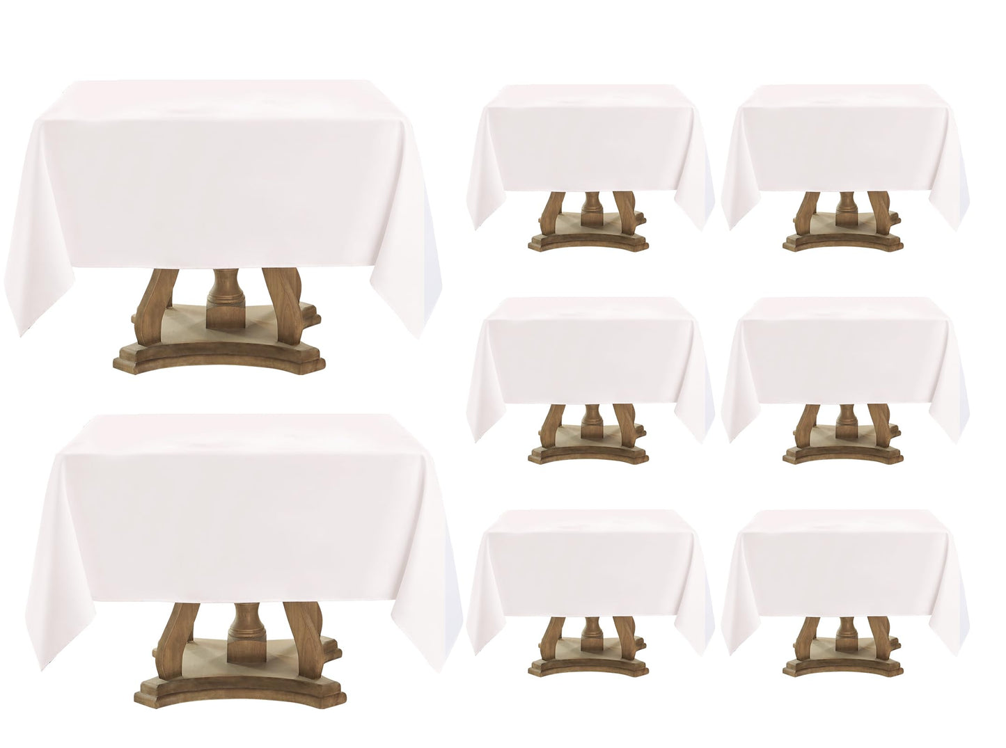 1 Pack White Rectangle Tablecloths 60x84 Inch for 4ft Tables | Washable Decorative Linen Polyester Table Cover for Dining Tables, Banquets Buffets Parties and Weddings