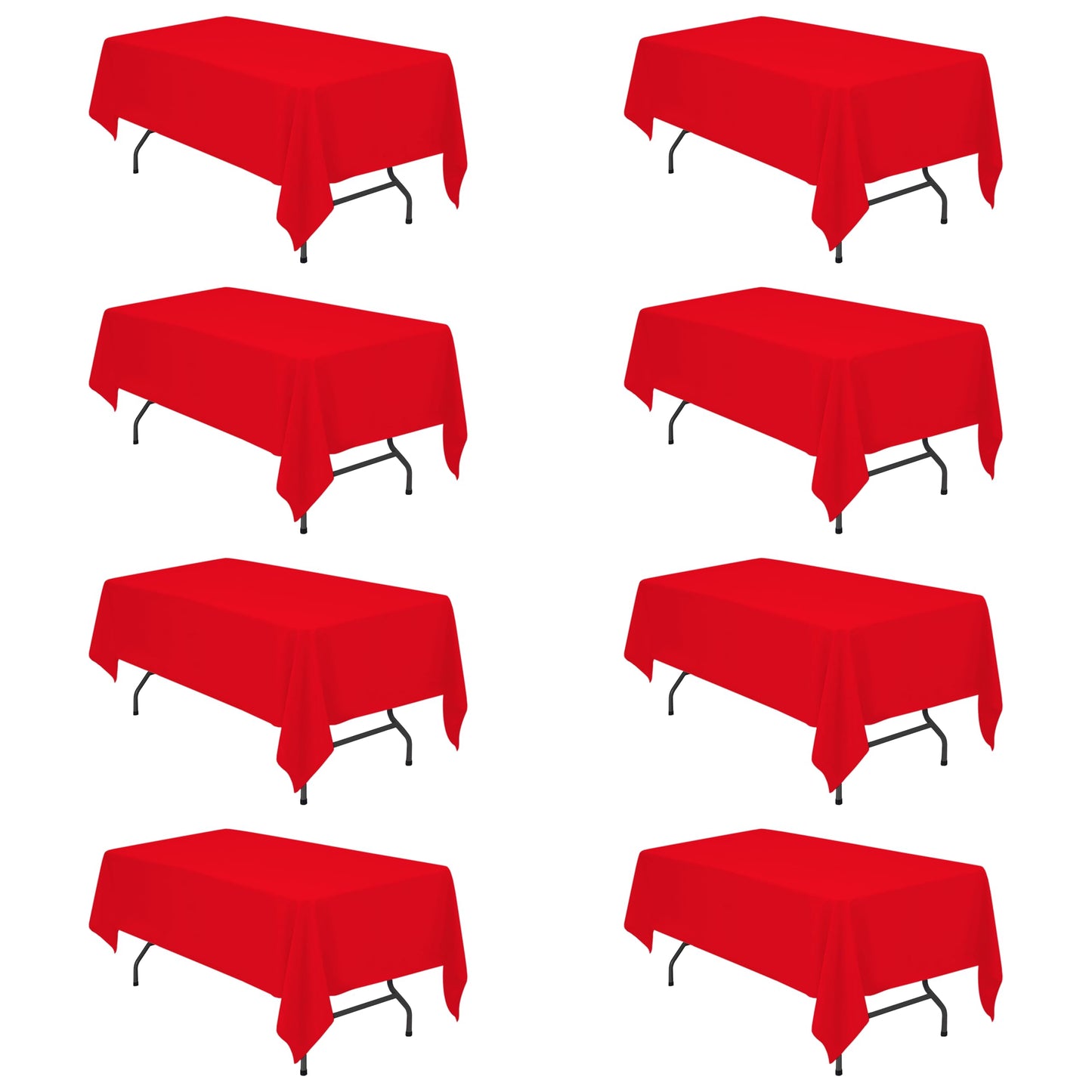 BRILLMAX 6 Pack Ivory Tablecloths 90x132 Inch for 6ft Rectangle Tables | 150 GSM Polyester Fabric, Floor Length Drop, Water, Stain & Wrinkle Resistant Cloth Cover for Wedding Reception Banquet Party