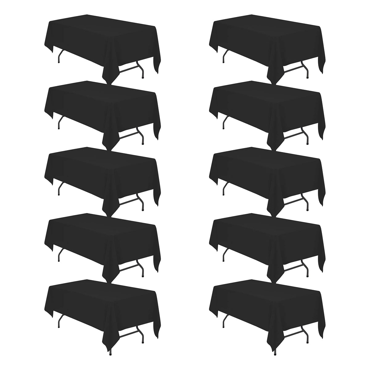 BRILLMAX 6 Pack Ivory Tablecloths 90x132 Inch for 6ft Rectangle Tables | 150 GSM Polyester Fabric, Floor Length Drop, Water, Stain & Wrinkle Resistant Cloth Cover for Wedding Reception Banquet Party