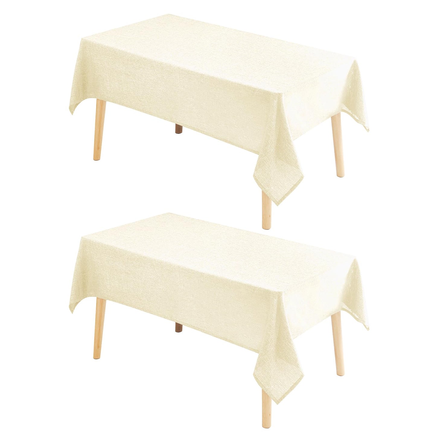 Beige Faux Linen Rectangle Tablecloth 60 x 102 Inch for Dining Room | Linen Texture Table Cover, Wrinkle and Stain Resistant, Durable and Washable Table Cloth for Kitchen Party Home Decor