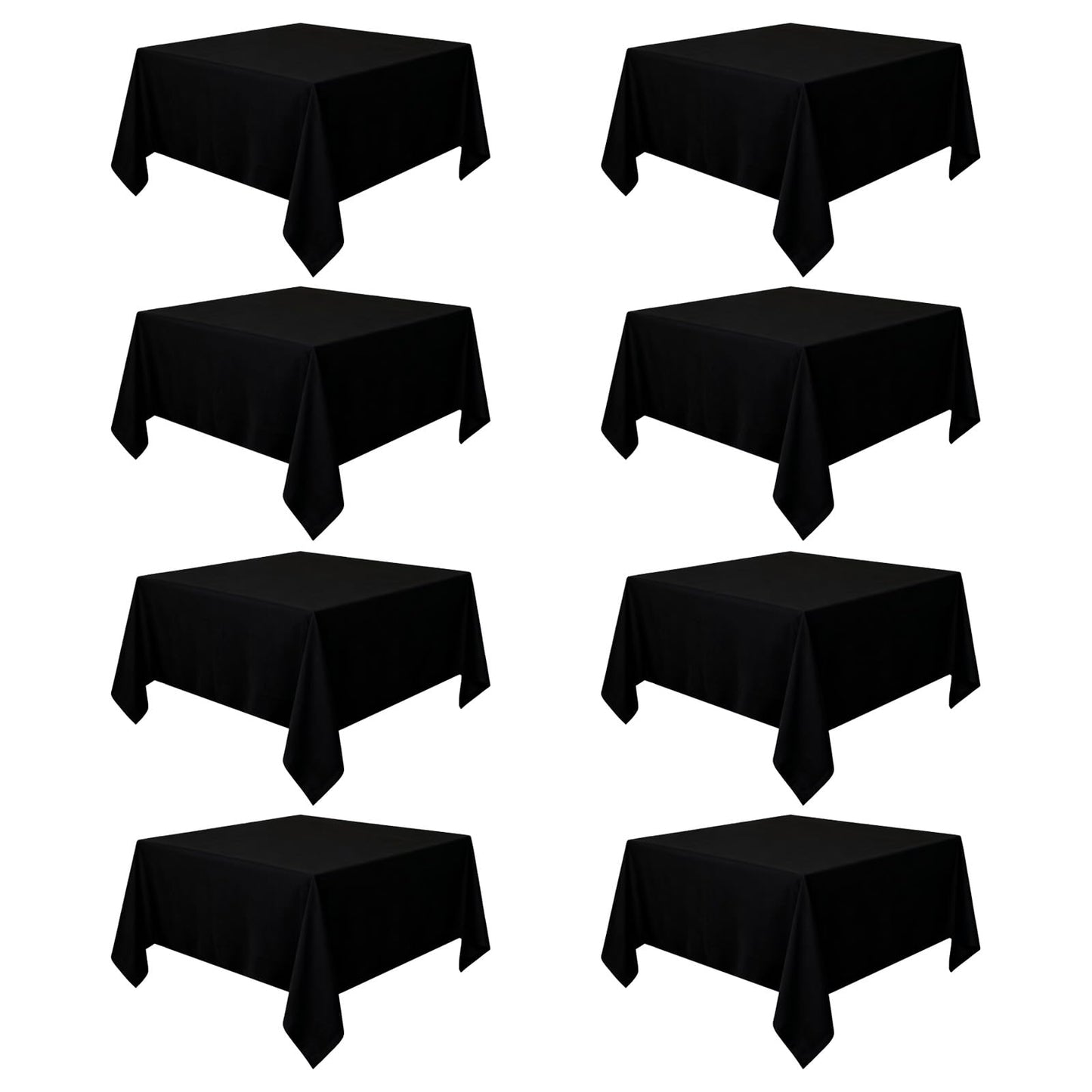 8 Packs 90 Inch White Round Tablecloth | Polyester Fabric, Wrinkle Resistant, For 3Ft-5Ft Round Table, Reusable, Washable Table Cloth, For Buffet Wedding Banquet