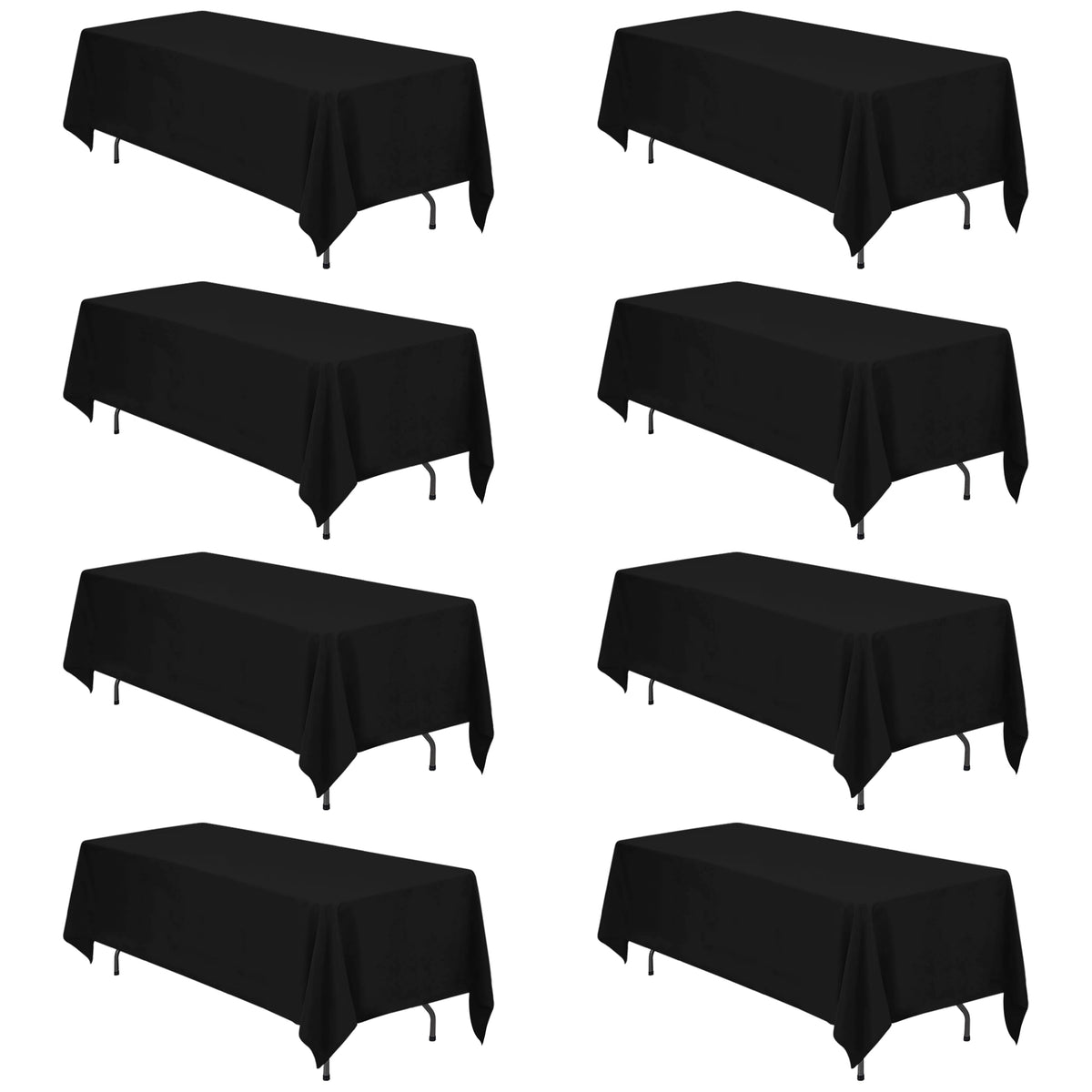 BRILLMAX 6 Pack Ivory Tablecloths 90x132 Inch for 6ft Rectangle Tables | 150 GSM Polyester Fabric, Floor Length Drop, Water, Stain & Wrinkle Resistant Cloth Cover for Wedding Reception Banquet Party