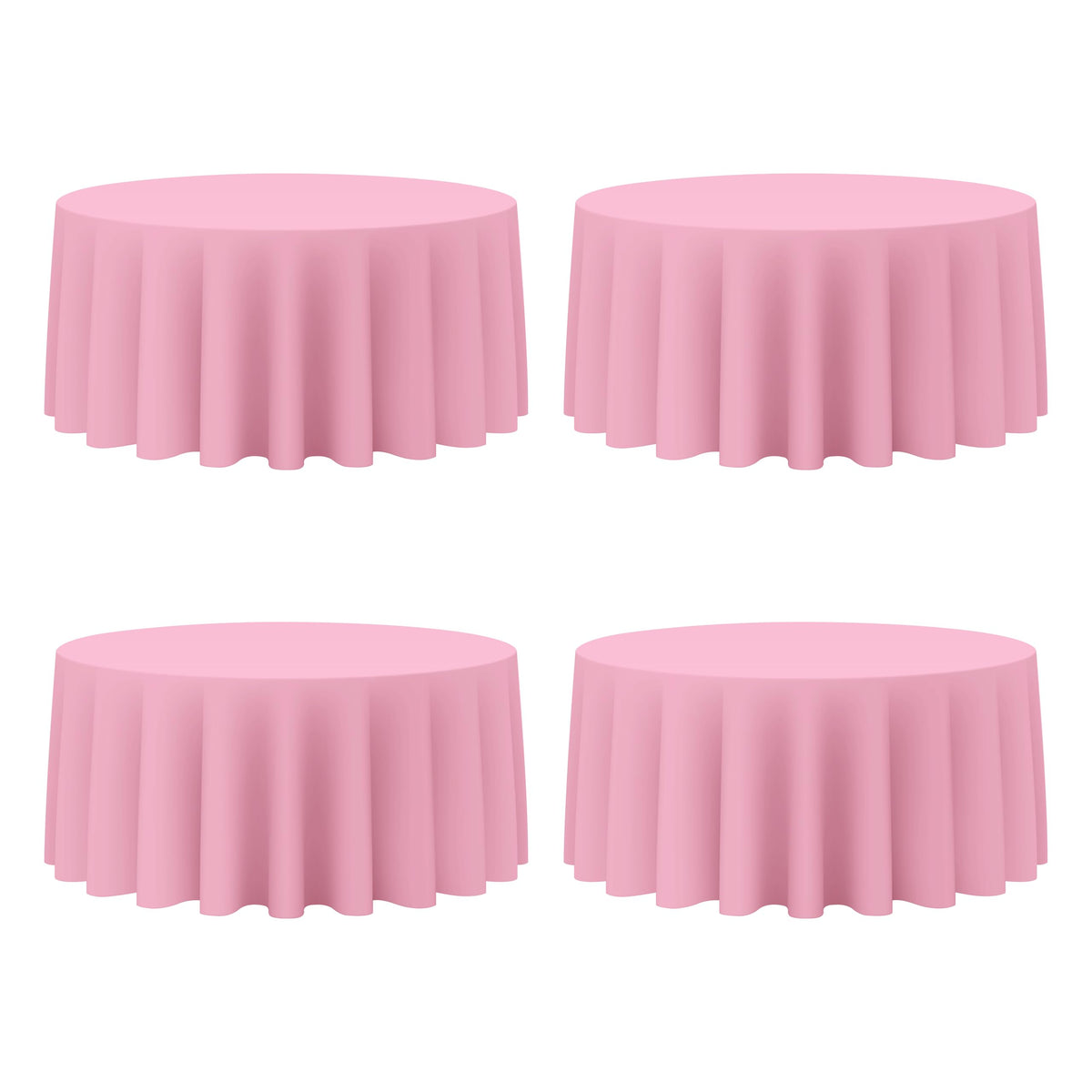 BRILLMAX 4 Pack Ivory Round Tablecloths 108 Inch for 48" Tables | 150 GSM Polyester Fabric, Floor Length Drop, Water, Stain & Wrinkle Resistant Cloth Cover for Wedding Reception Banquet Party
