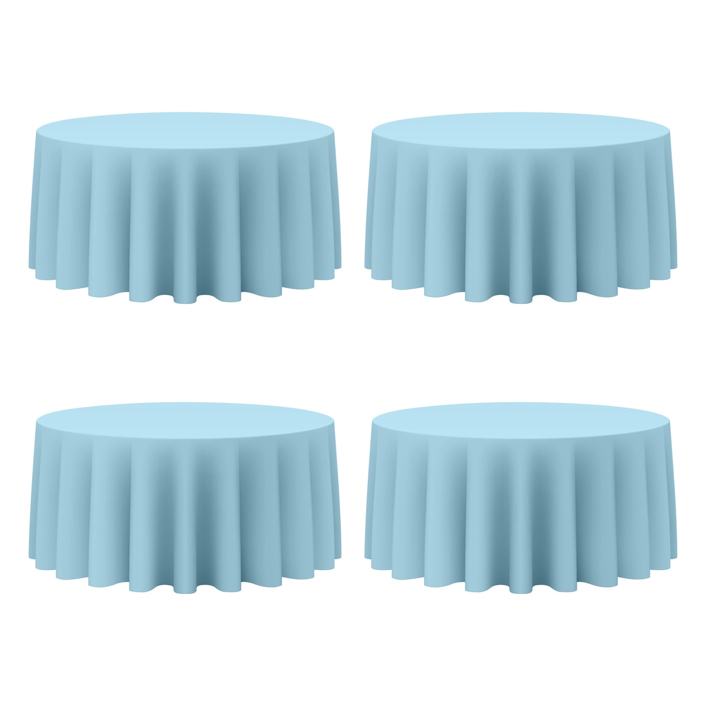 BRILLMAX 4 Pack Ivory Round Tablecloths 108 Inch for 48" Tables | 150 GSM Polyester Fabric, Floor Length Drop, Water, Stain & Wrinkle Resistant Cloth Cover for Wedding Reception Banquet Party